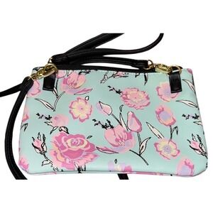 Betsey‎ Johnson Floral Crossbody Bag Purse Clutch Handbag Pink Blue